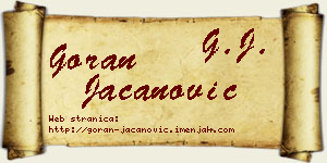 Goran Jacanović vizit kartica